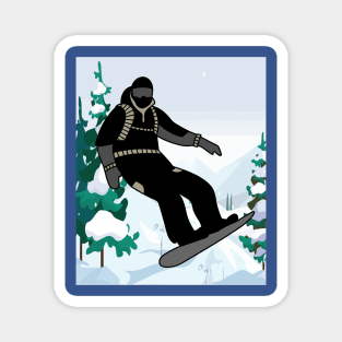 Skier Snow Mountains Extreme Sport Magnet