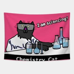 I am Sciencing say Chemistry Science Cat Tapestry