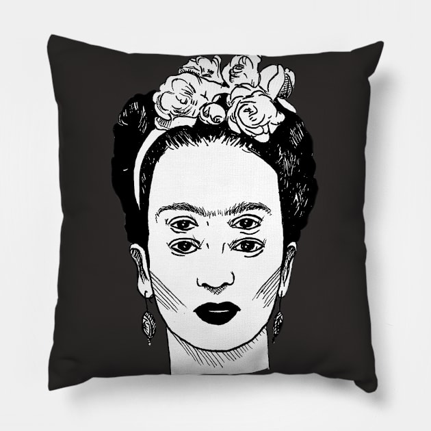 Psychedelic Frida Kahlo Pillow by momaartist