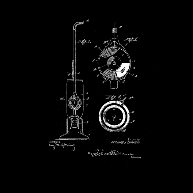 Vacuum Vintage Patent Drawing by TheYoungDesigns