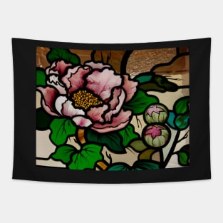 Peony Flower with Buds Tapestry