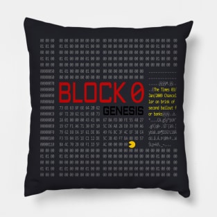 First Genesis Block for Bitcoin Blockchain Technology Pillow