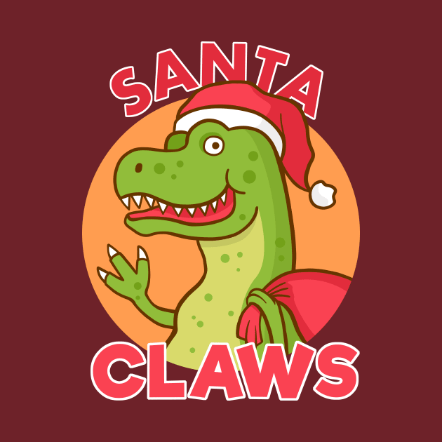 Santa Claws Christmas T-Rex by Mara Escalante