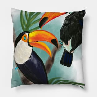 Toucans in the tree Pillow