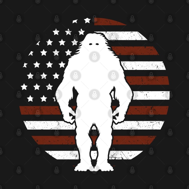 Bigfoot American Flag Flag 4th Of july by Tesszero