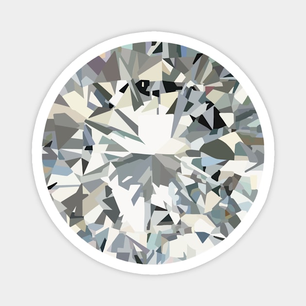 Illustration of a round shinny diamond Magnet by Tana B 