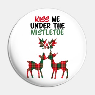 Kiss Me Under The Mistletoe Deer Pin