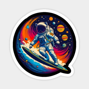 Cat Surfing a in Universe - For Space Astronaut Cat Magnet