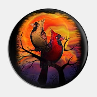 Red Cardinal birds in love Pin