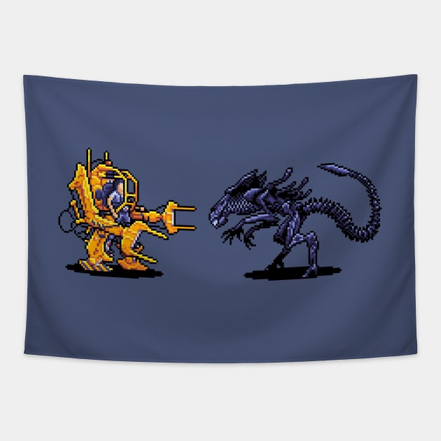 Power-Loader Vs Alien Queen Tapestry by Spykles