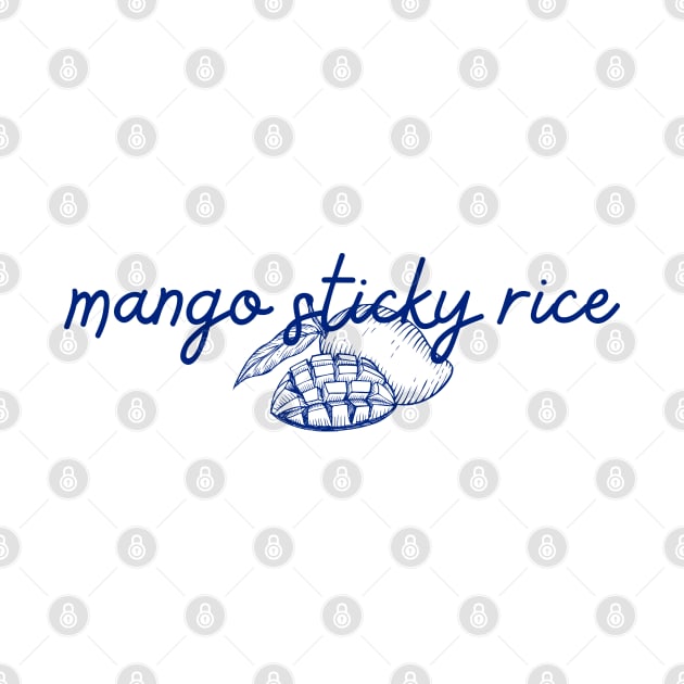 mango sticky rice - Thai blue - Flag color - with sketch by habibitravels