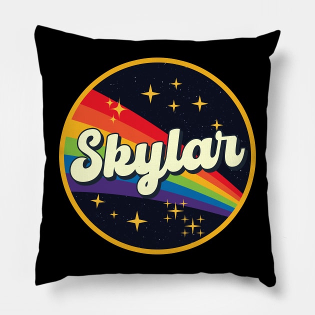 Skylar // Rainbow In Space Vintage Style Pillow by LMW Art
