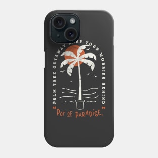 Pot of Paradise Retro Tropica Palm Tree Beach Vibes Phone Case