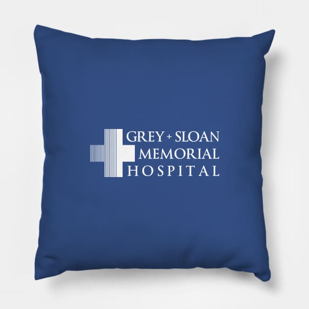 Grey + Sloan Memorial Hospital Logo | White Print Pillow by stuartjsharples