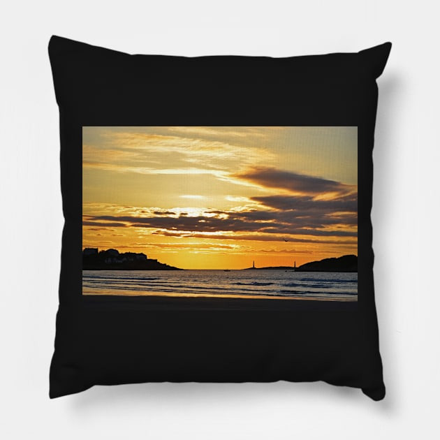 Good Harbor Lighthouses at Sunrise Pillow by WayneOxfordPh