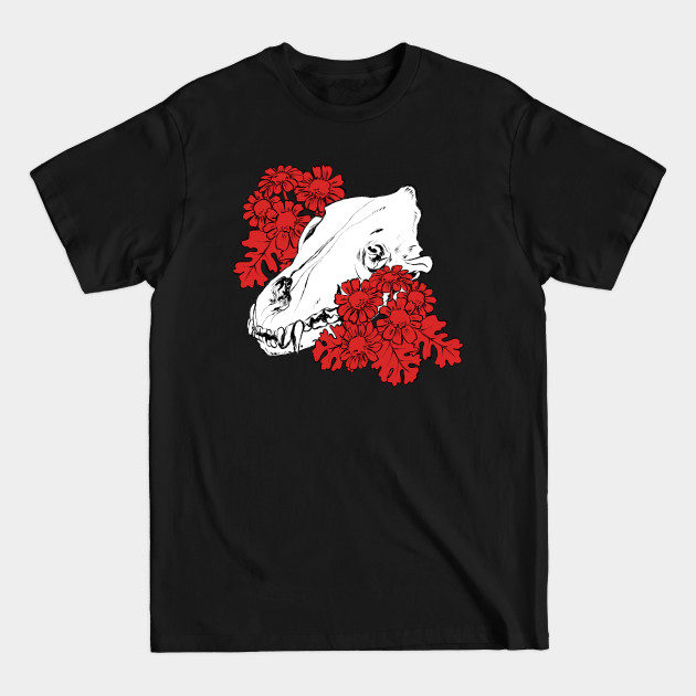 Discover Wolf skull and flower - Wolf - T-Shirt