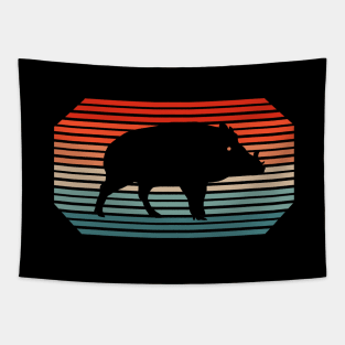 Retro wild boar motif grandpa animals wild boar Tapestry