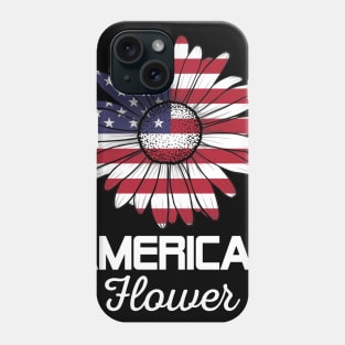 American Flower America Flag 4th July Phone Case