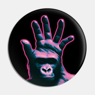 Vaporwave Hand Head Ape Pin