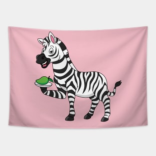 Funny zebra cartoon illustration Tapestry