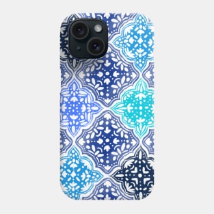 Blue Painted Moroccan Tile Pattern Phone Case