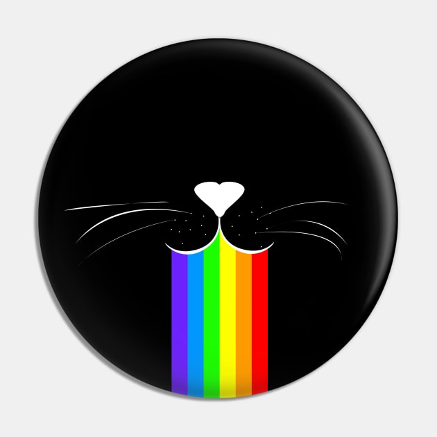 Rainbow cat mouth Pin by Rishirt