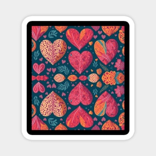 bright colorful hearts pattern Magnet