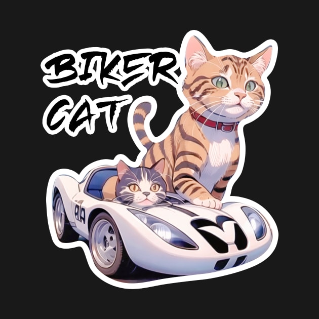 Biker Cat,Racer Cat by LycheeDesign