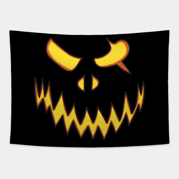 Halloween pumpkin face Tapestry by Ricky Aditya