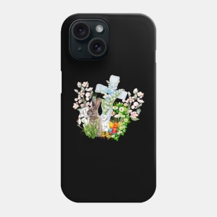 Sweet easter design with bunny and cross Phone Case