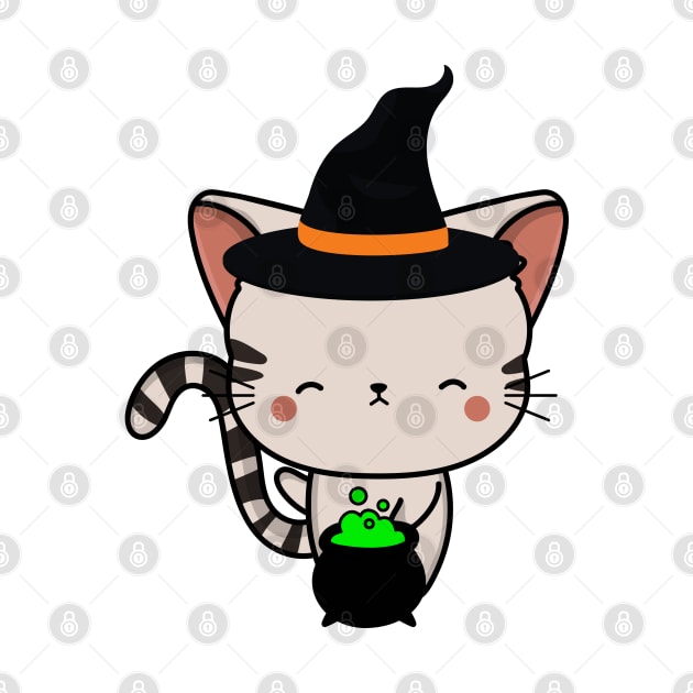 Cute tabby cat is a witch by Pet Station