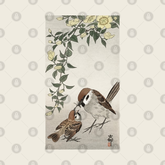 Ohara Koson / Birds and plants / house sparrow by kanchan