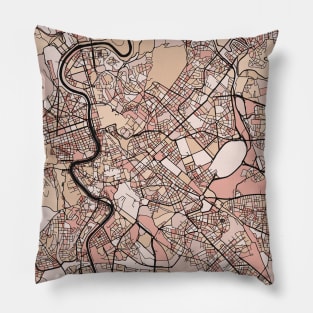 Rome Map Pattern in Soft Pink Pastels Pillow