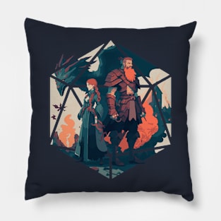 D20 Couple vs the Dragon Pillow