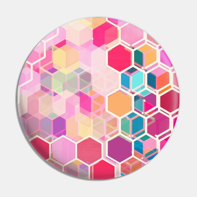 Rainbow Honeycomb - colorful hexagon pattern Pin by micklyn