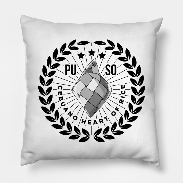 Puso Cebuano Heart Of Rice Funny Gift Cebu Philippines Pillow by teeleoshirts