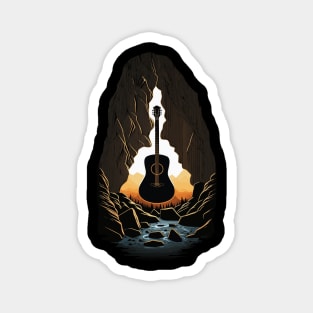 Retro Guitar Gift Guitarist Rock Concert Festival Guitar Magnet