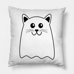 Cute Ghost Cat Pillow