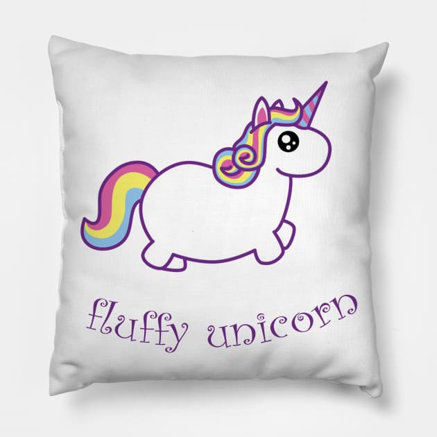 Fluffy unicorn Pillow by Rikux