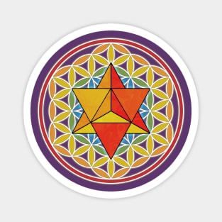 Merkaba and Flower of Life Magnet