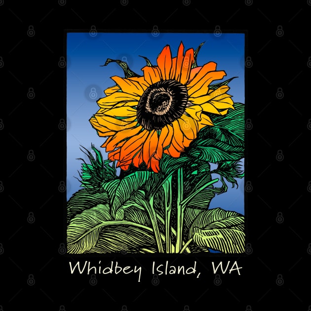 Whidbey Island Washington Sunflower Garden Art by Pine Hill Goods