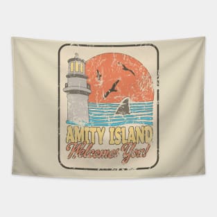 Jaws — Retro Amity Scene (weathered) Tapestry