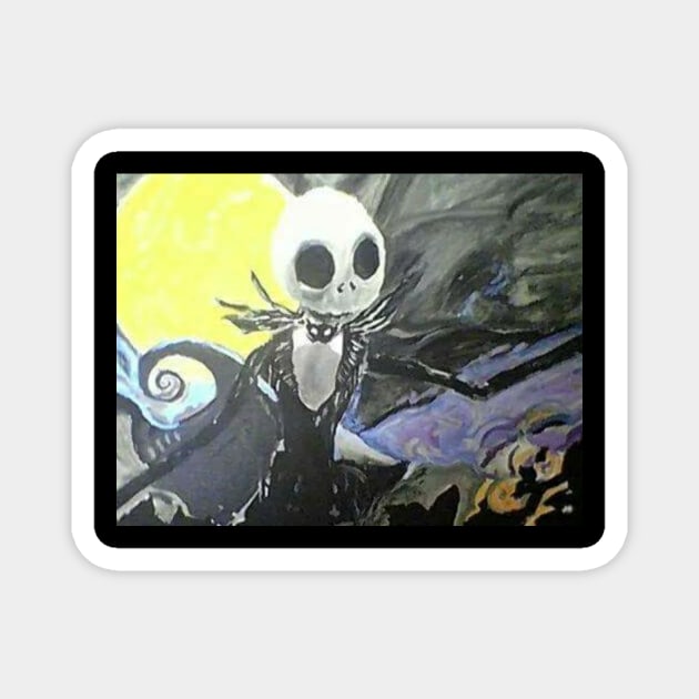 Jack skellington Magnet by Mike Nesloney Art