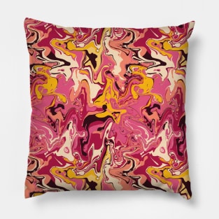 Summer Festival Marble - Digital Paint Spill Pillow