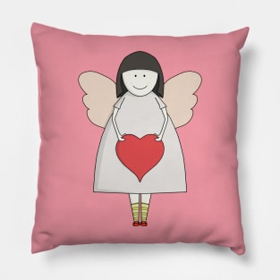 Little angel holding a heart Pillow