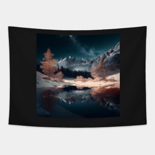 Mystical Winter Night Tapestry