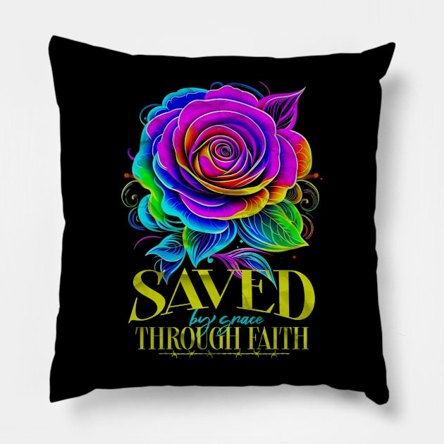 SAVED BY GRACE Pillow by Seeds Of Wisdom