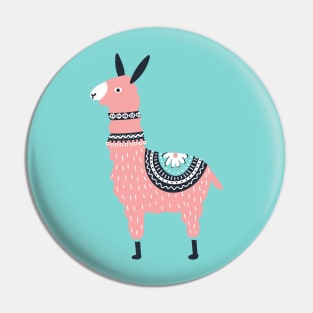 Pink Boho Llama Pin