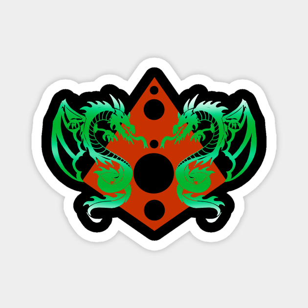 Green Dragons Pyramid Magnet by ZeichenbloQ