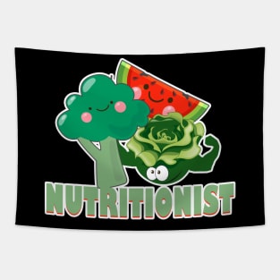 Cute Fruit & Vegetables Professional Nutritionist Tapestry